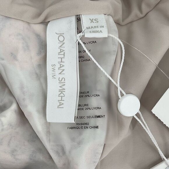 Jonathan Simkhai Ingrid Deep V One Piece Swimsuit 70s Floral Brown Orange XS New - Picture 12 of 14